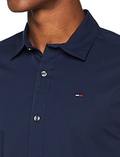 Tommy Hilfiger Original Stretch Camisa, Azul (Black Iris 002), Medium para Hombre