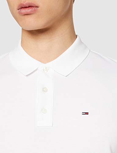 Tommy Hilfiger Piqué P Camiseta Polo con Cierre de 3 Botones, Blanco (Classic White), XXL para Hombre