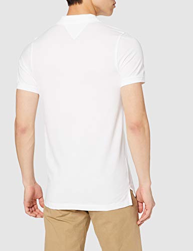 Tommy Hilfiger Piqué P Camiseta Polo con Cierre de 3 Botones, Blanco (Classic White), XXL para Hombre