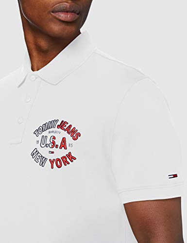 Tommy Hilfiger TJM Essential Logo Polo, Blanco (White Ybr), Small para Hombre