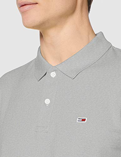 Tommy Hilfiger TJM Tommy Classics Solid Polo, Gris (Lt Grey Htr 038), Medium para Hombre