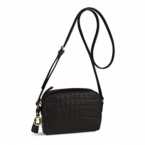 Tous Nika Sherton, Bolso Bandolera para Mujer, (Negro 495900115), 19x14x5 cm (W x H x L)