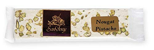 Turrón Nougat de Pistacho - Formato de 300 gramos - Dulce típico francés similar al turrón - Elaborado en España