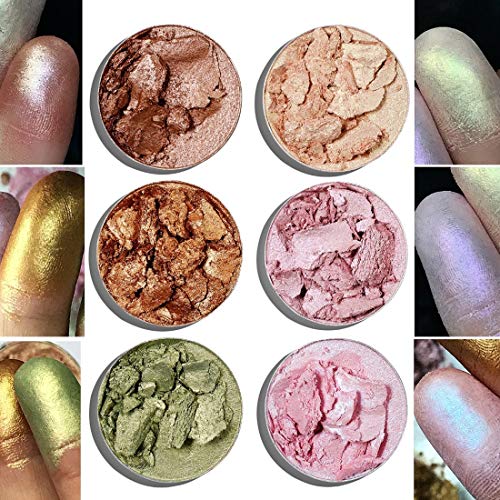 UCANBE BELLE Maquillaje Resplandor Kit de resaltado Paleta Cara Duo Highlighter Chrome Iluminador y Bronceador Polvo de Contorno Colección Conjunto