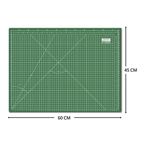 UESTA A2 (600 x 450 mm) Self Healing 5 Capas PVC Cutting Mat Alfombrillas De Corte Para Acolchar (Verde)