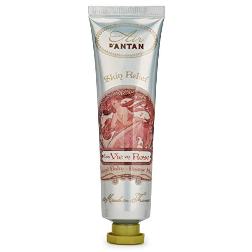 Un Air d’Antan Crema de Manos Francesa Rose con Manteca de Karite y Aceite de Almendras, Perfume Melocotón, Petalos de Rosa, Pachulí, Formula Hidratante, Reparadora, Para Mujer– Idea Regalo, 25ml