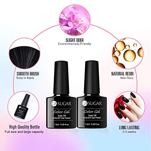 UR SUGAR 7.5ml Esmalte de Uñas Semipermanente Gel Ojo de Gato Efecto Jade Brillante Uñas Gel con Flores Imán Magnético 6pcs Kit