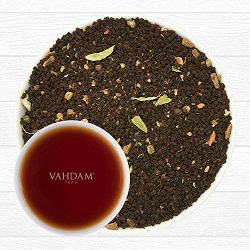 VAHDAM, hojas sueltas de té original indio Masala Chai latte (más de 200 tazas) | 100% INGREDIENTES NATURALES | Té negro, canela, cardamomo, clavo y pimienta negra | Producto de la India | Tea | 454gr