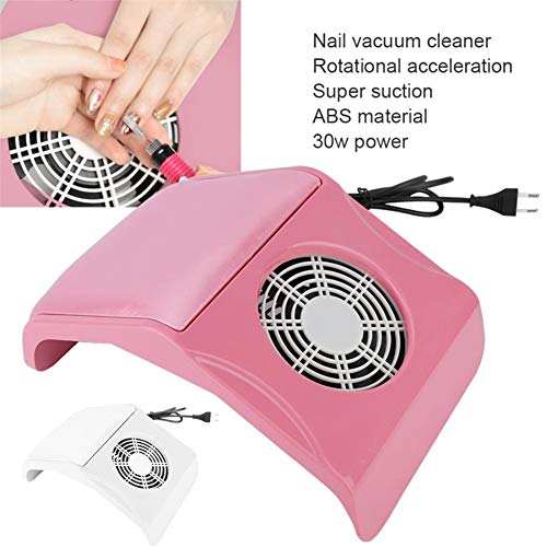 Ventilador succión colector polvo uñas 35W con 2 bolsas recolección polvo, potentes herramientas manicura máquina aspiradora uñas, equipo extractor limpieza salón uñas práctico,Blanco