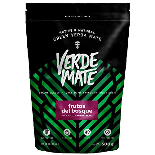 Verde Mate Green Frutos del Bosque 500g | Yerba Mate de Brasil | Yerba Mate Con Frutas | Yerba Mate Sin Gluten | Sin Humo