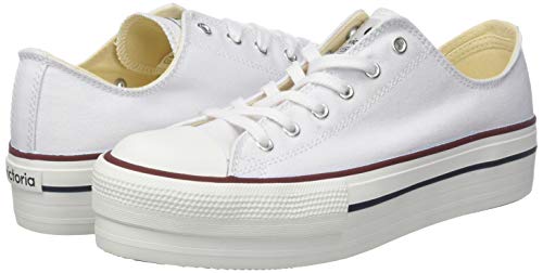 Victoria Basket Lona Plataforma Autoclave, Zapatillas para Mujer, Blanco (Blanco 20), 38 EU