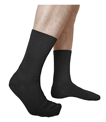 vitsocks Calcetines Extra Anchos No Aprieten Hombre (3 PARES) Buenos para Circulación, negro, 39-41