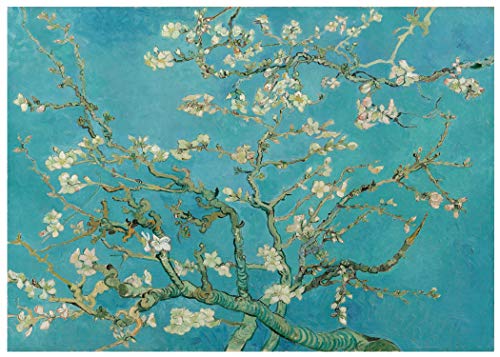 Wallbuddy Vicente Van Gogh Almendro en Flor 1890 Pintura Floral Arte de Van Gogh Póster de Flores Pintura Moderna (50cm x 70cm)