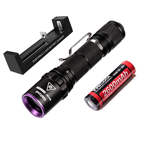 Weltool M2-BF UV Linterna LED Ultravioleta 365 nm UV-A Luz Negra, diagnóstico de fugas, fijación de uñas de gel, Lente de cristal de filtro negro resistencia al agua