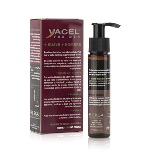 Yacel For Men Aceite Barba Nutritivo, Hidrata, Revitaliza y Moldea Barba 50ml