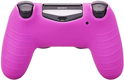 YoRHa Transferencia de agua camuflaje de impresión silicona caso piel Fundas protectores cubierta para Sony PS4/slim/Pro Mando x 1 (Rosa oscuro) Con PRO los puños pulgar thumb gripsx 8