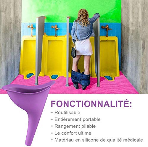 ZHWUEU Urinario Femenino Dispositivo de Urinación Orina Orinar de Pie Urine Female Portátil para Mujer Viajar Camping Senderismo Servicios Baños Públicos (Orinal Plegable)