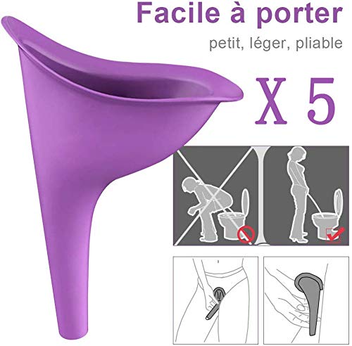 ZHWUEU Urinario Femenino Dispositivo de Urinación Orina Orinar de Pie Urine Female Portátil para Mujer Viajar Camping Senderismo Servicios Baños Públicos (Orinal Plegable)