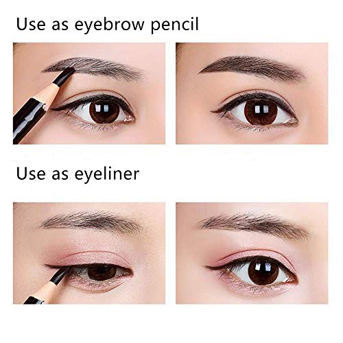 12 Pcs LáPiz de Cejas PortáTil Impermeable,LáPices de Cejas Negro,Pull Cord Peel-Off Eyebrow Pencil Tattoo Tattoo Makeup for Marking,Filling and Outlining,Delinea FáCilmente Una Forma de Ceja Natural