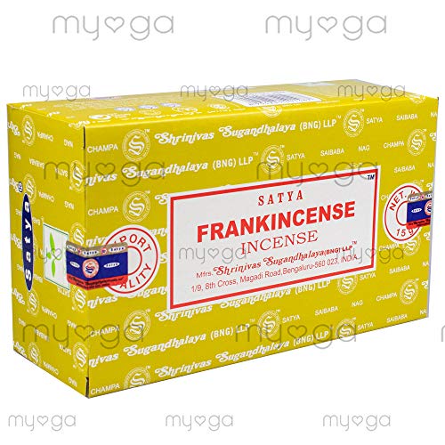 156 x unidades de incienso Satya Frankincense de 180 g (12 cajas de 15 g cada una) de Sai Baba Nag Champa, de olíbano