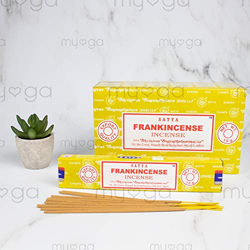 156 x unidades de incienso Satya Frankincense de 180 g (12 cajas de 15 g cada una) de Sai Baba Nag Champa, de olíbano