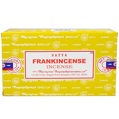 156 x unidades de incienso Satya Frankincense de 180 g (12 cajas de 15 g cada una) de Sai Baba Nag Champa, de olíbano