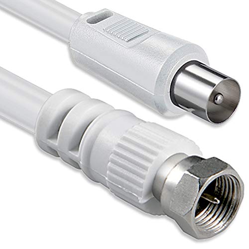 1aTTack - Cable coaxial para antena (conector coaxial F a conector coaxial F, doble apantallamiento, 75db 85db 100db 110 db 120 db 125 db)