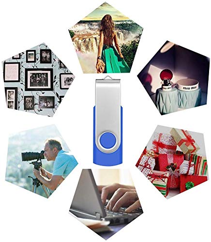 1GB PenDrive 10 Piezas Memorias USB 2.0 - Giratorio Llaves USB 2.0 Práctica y Portátil Pen Drive 1 GB - FEBNISCTE Almacenamiento de Datos Externo Azul Flash Drive con Cuerda para Regalos Promocionales