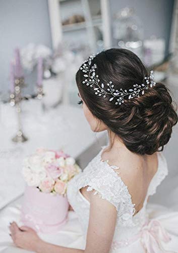 1m Tocado para el Pelo Diadema Tiara de Novia Adornos Accesorios para el Cabello para Boda Fiesta Velada