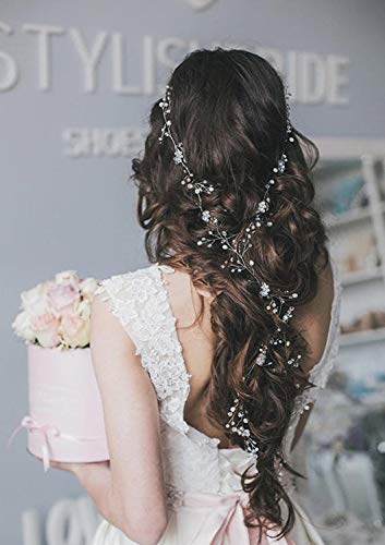 1m Tocado para el Pelo Diadema Tiara de Novia Adornos Accesorios para el Cabello para Boda Fiesta Velada