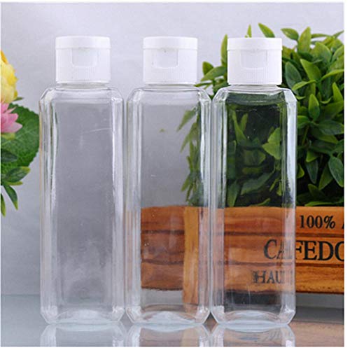 1pc 100ml Claro tirón de la Tapa Superior Recargables Botella Transparente pequeña Simple envase vacío Maquillaje líquido cosmético Botellas Azar