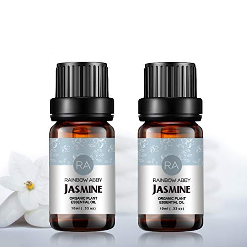 2 botellas de aceite esencial de jazmín Aceite de aromaterapia 100% puro para jabones, velas, masajes, cuidado de la piel, perfumes - 2 x 10 ml