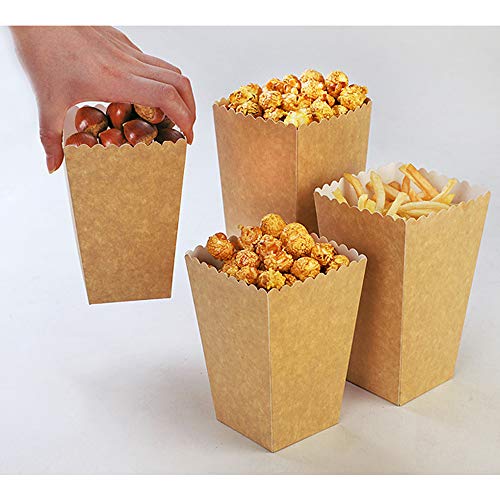 20 cajas de palomitas de maíz, bolsas de palomitas de maíz, hechas de papel Kraft, caja de dulces, cajas de dulces para fiestas, cumpleaños, bodas, regalos, películas, noche, bocadillos, dulces