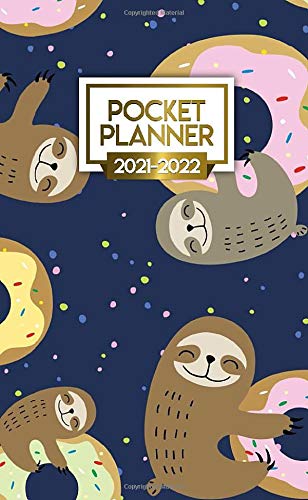 2021-2022 Pocket Planner: Cute Sleeping Sloth Monthly Agenda, Diary, Calendar, Organizer | 2021-2022 Two Year Pocket Planner with To Do Lists, Vision ... Notes, Holidays | Polka Dot Confetti, Donut