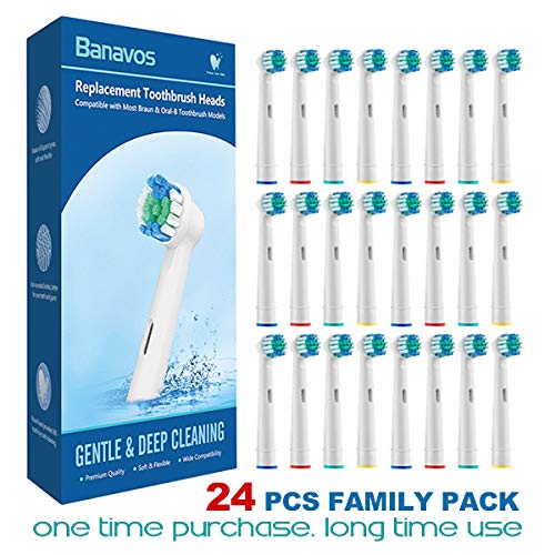 24 x Precision Clean Cabezales de repuesto Recambios Cepillo Cabezal de Recambio Para Braun y Oral-B Cepillo de Dientes Eléctrico