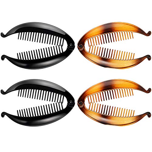 4 Piezas Clips de Plátano Peines de Peine Ancho Tono Peine Pinzas de Pelo Largo Tamaño de Diapositiva de Agarre de Pescado 14 cm