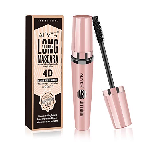 4D Silk Faserpeitsche Mascara wasserdicht, Luxuriös längere, dickere, voluminöse Wimpern, langlebige, dramatische Verlängerung, wischfest, dramatische Verlängerung