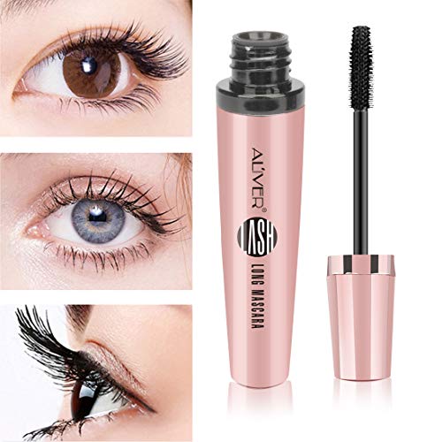 4D Silk Faserpeitsche Mascara wasserdicht, Luxuriös längere, dickere, voluminöse Wimpern, langlebige, dramatische Verlängerung, wischfest, dramatische Verlängerung