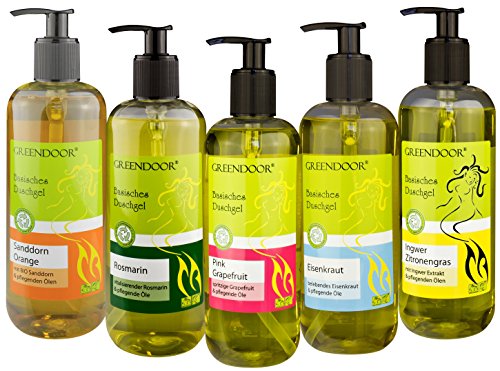 500 ml Greendoor Básica Gel de ducha Fucsia Pomelo - 100% Natural, Cosmética natural sin Silicona, sin Sulfato, sin conservantes