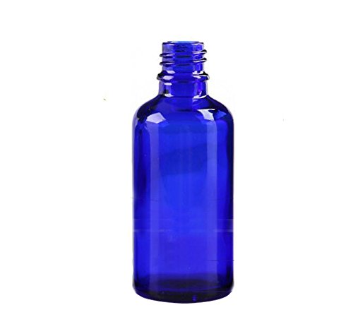 6PCS Azul Vidrio del Aceite Esencial Frascos Botella Frasco cuentagotas con Tapa Negra Maquillaje Frasco cosmético envase de contenedores para aromaterapia Perfume (15ml/0.5oz)