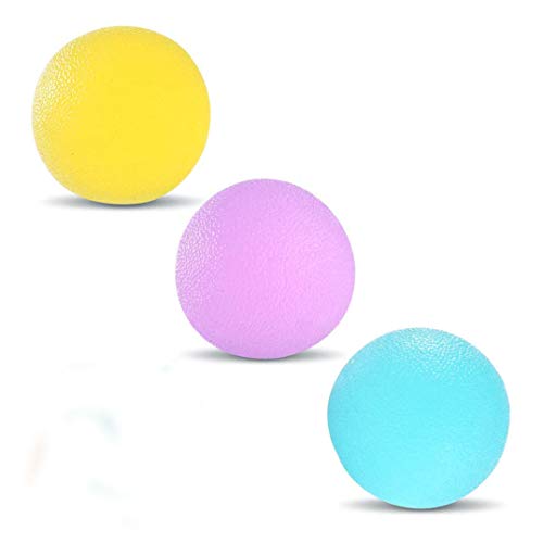 A Pelota Rehabilitacion Mano, Pelota Antiestres Pelotas Ejercicio Manos, Antiestres Ejercitar para Fisioterapia, Tratamiento de Manos, Alivio del estrés, 3 Niveles de Resistencia, 3 Colores