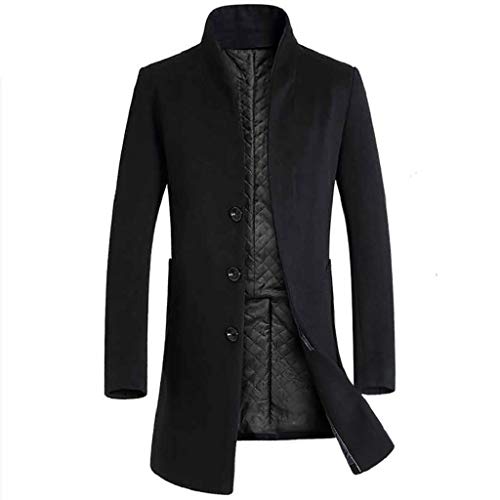 Abrigos de Hombre,Dragon868 Los Hombres de Estilo Simple Foso Outwear Abrigos Largos (Negro,L)