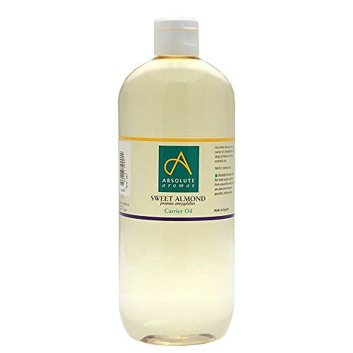 Absolute Aromas Aceite de almendras dulce 1L - Puro, natural, prensado en frío y sin crueldad animal. Vegano, sin OGM - Aceite para masajes e hidratante para el cabello, piel, cara y uñas