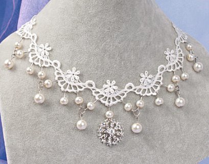 Accesorios para el cabello para peinarla para mujer perlas collar de novia con cristales de diamantes Lace punta cuello joyas ornamento muchas combinaciones posibles