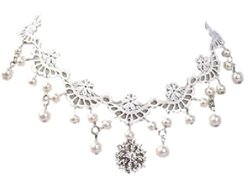 Accesorios para el cabello para peinarla para mujer perlas collar de novia con cristales de diamantes Lace punta cuello joyas ornamento muchas combinaciones posibles