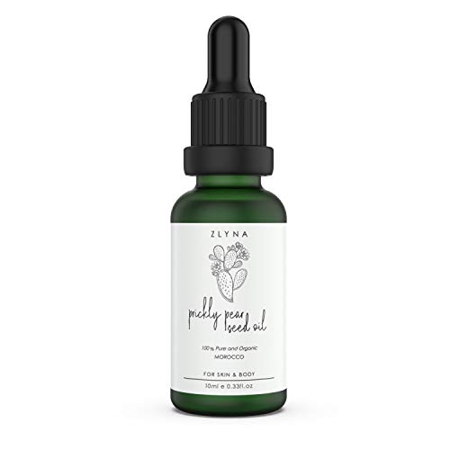 Aceite de Semillas de Higo Chumbo (aceite de Semillas de Cactus) 10ml | 100% Orgánico, Puro, Vegano y Prensado en frío | Aceite hidratante antienvejecimiento para la Piel, Cara, Cuerpo y Cabello