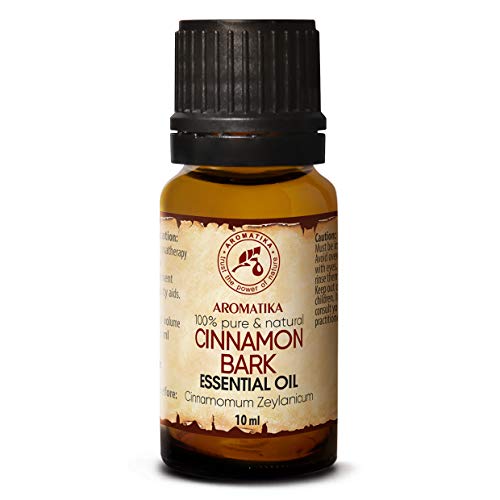 Aceite Esencial de Corteza de Canela 10ml - Cinnamomum Zeylanicum - India - 100% Puro & Natural - Relájese - Fragancias para el Hogar - Mejor para Difusor - Aromaterapia - Masaje - Lámparas de Aroma