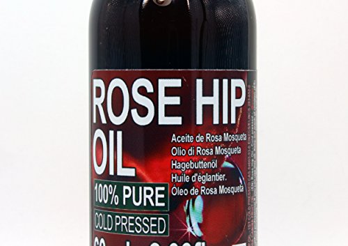 Aceite Rosa Mosqueta 100% Puro 60ml Origen Patagonia Chile - Envasado en UE, Primera Prensada en Frío, Virgen Extra -Color naranja brillante-. Primera calidad de exportación. Producción Manual + 100% Natural