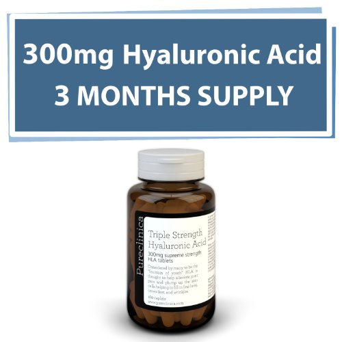 Ácido Hialurónico 300mg x 180 comprimidos (suministro de 3-6 meses). Ácido Hialurónico Triple Potencia. 300% más potente que cualquier otro comprimido de AHL