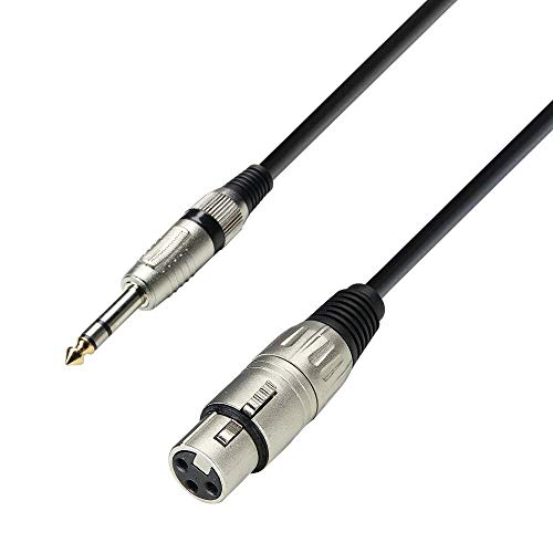 adam hall K3 BFV 0300 3m 6.35mm XLR (3-pin) Negro, Plata cable de audio - Cables de audio (6.35mm, Macho, XLR (3-pin), Hembra, 3 m, Negro, Plata)